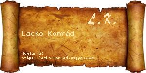 Lacko Konrád névjegykártya