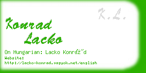 konrad lacko business card